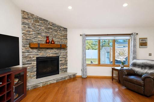 Bricked Gas Fireplace in Living Room