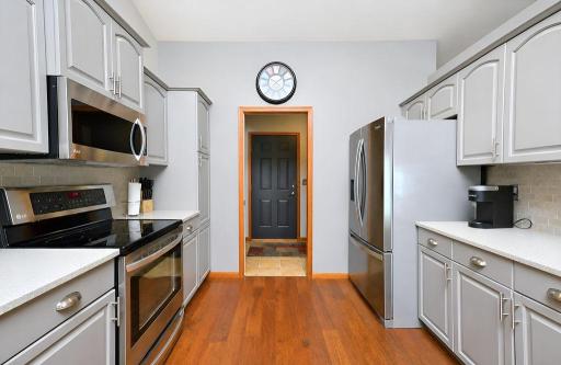 Kitchen Looking to Garage Entrance