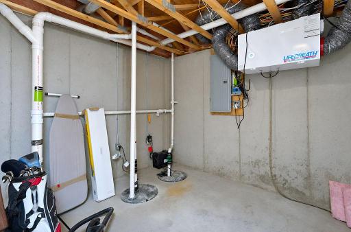 Utility Room/Sump Pump/Radon Mitigation and Air Exchanger/Basement