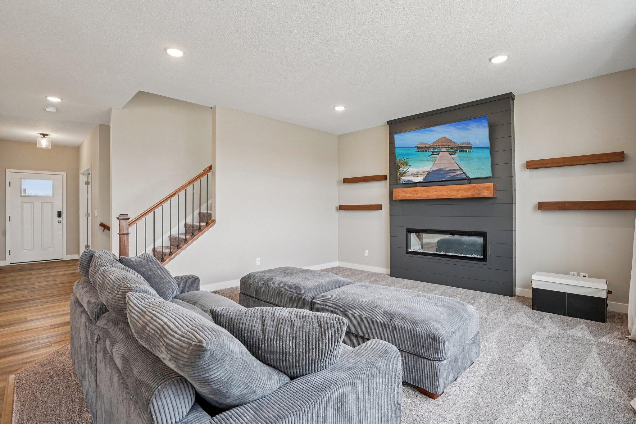 Cozy fireplace for fall evenings!