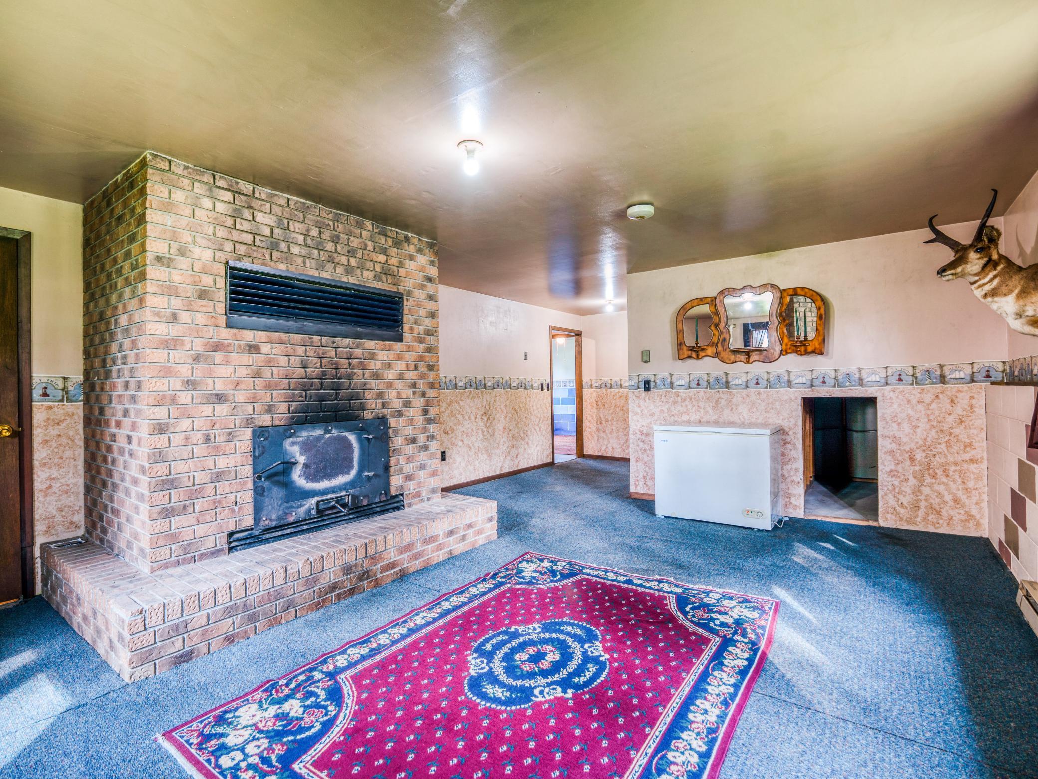 Lower level living area (freezer stays with house)