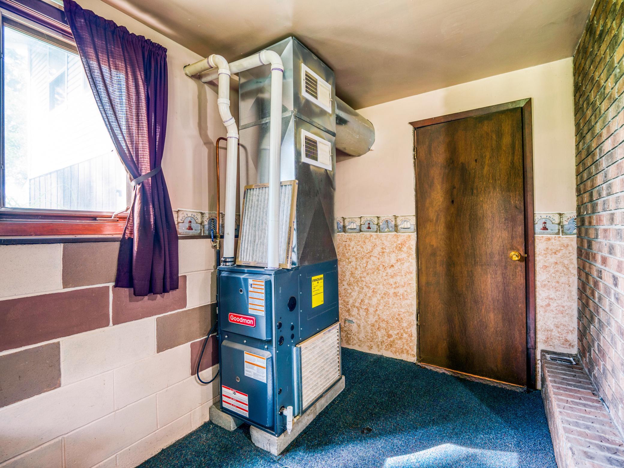 Furnace next to wood room