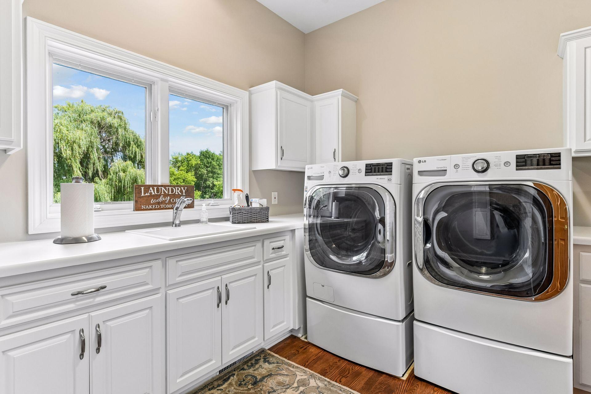 The laundry room is conveniently located on the main level.