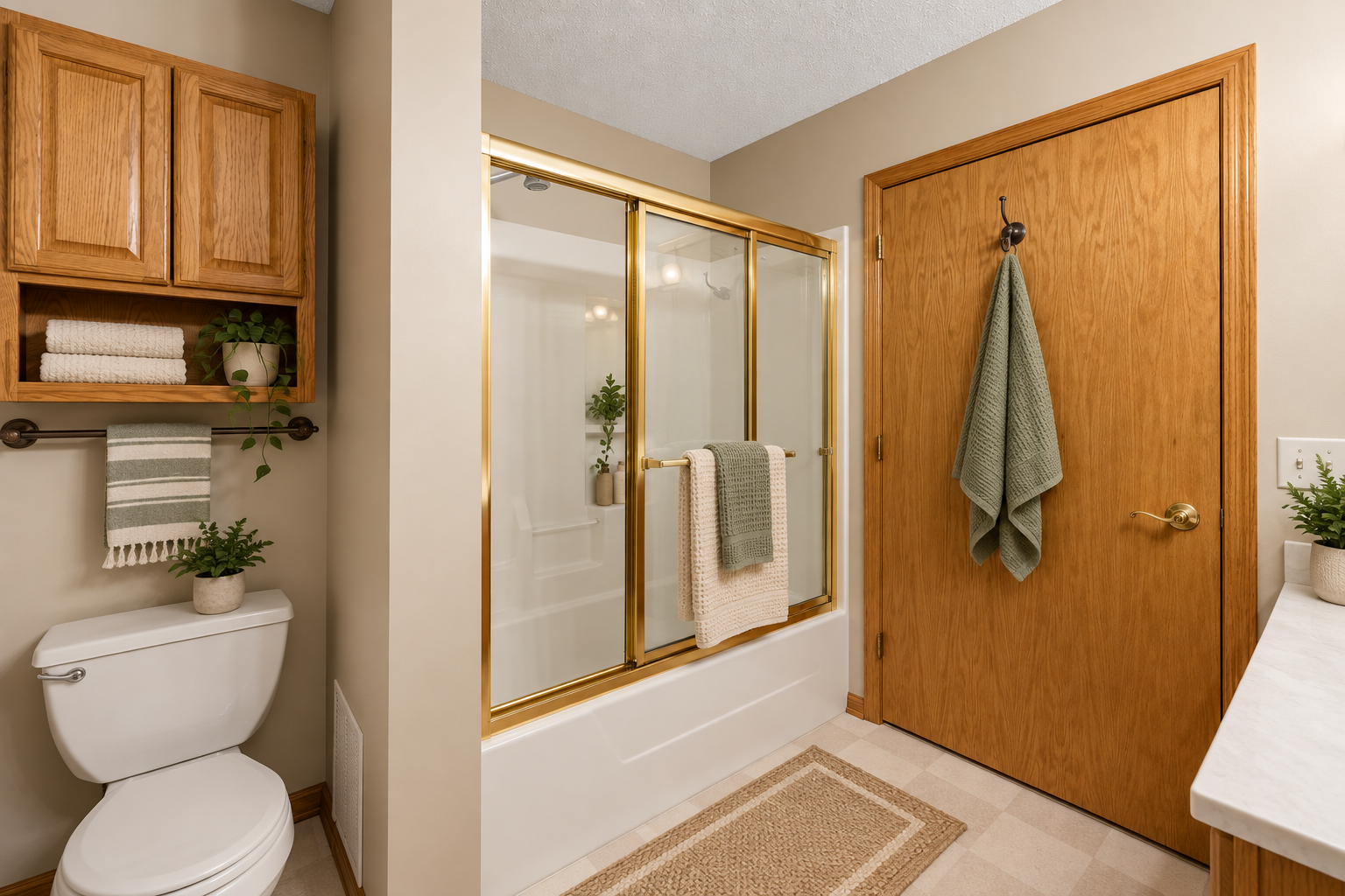 AI Enhanced - Warm Bathroom Retreat