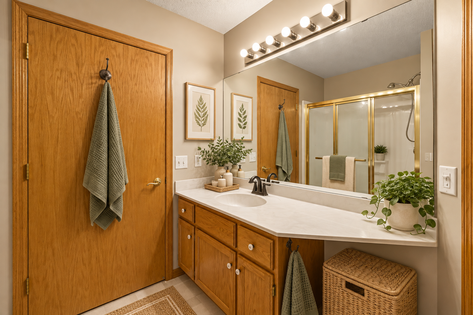 Warm Oak Spa Bathroom