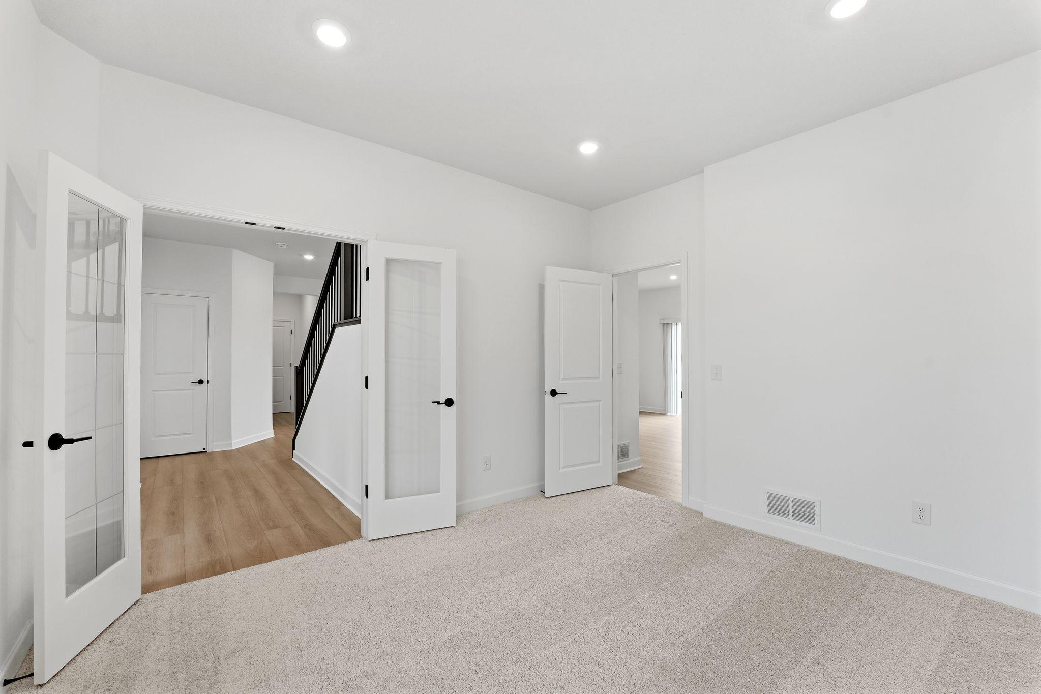 The main level flex space can easily operate as a home office, depending on the homeowner’s needs.