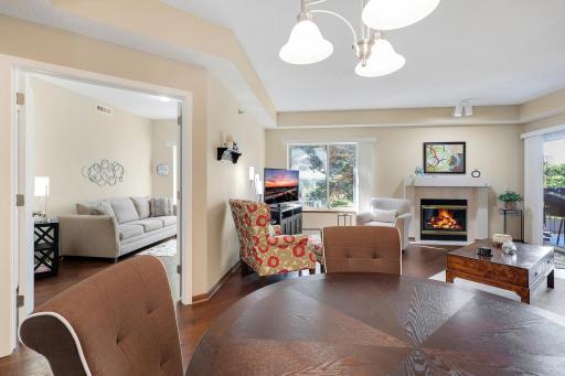 The second bedroom is just off the dining area. The seller currently uses it as a family room and office.