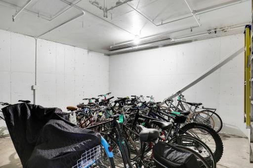 There is a private, locked bike room in the garage.