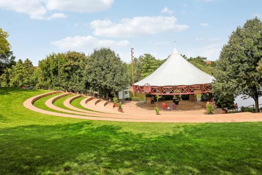 Amphitheater with built-in seating or plenty of space for lawn chairs/blanket.