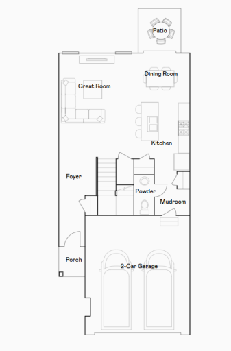 Raleigh main level floorplan.