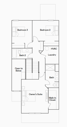 Raleigh upper level floorplan.