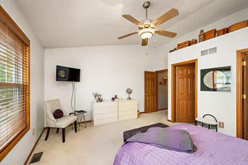 Another view showing the vaulted ceilings and walkthrough bath. Note the 6 panel doors too!