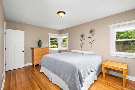 The primary bedroom is 11 x 15 and offers two closets!