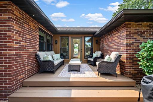 The backyard deck is great for entertaining or quiet time!