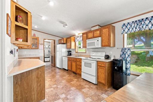 This kitchen really does feel large--big enough to lay out a true "Minnesota Buffet Line" with lots of countertop space!