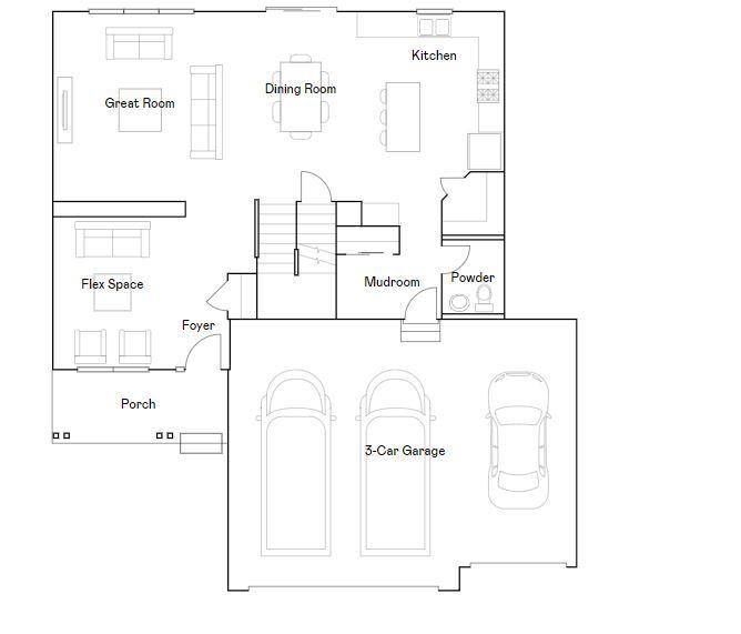 Bristol main level floorplan.