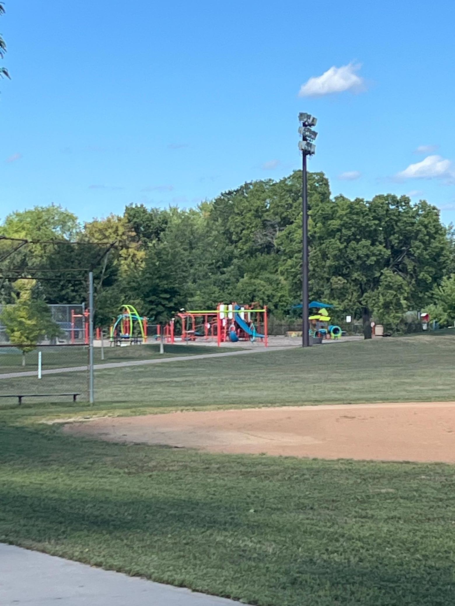 Walking distance to nearby park and softball fields.