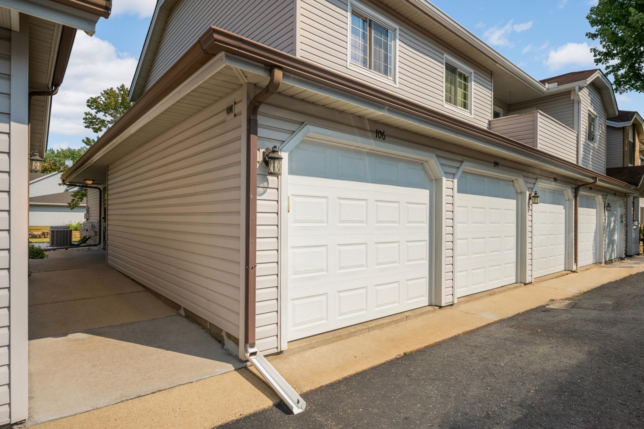 Garage has a door directly into the kitchen of your unit.