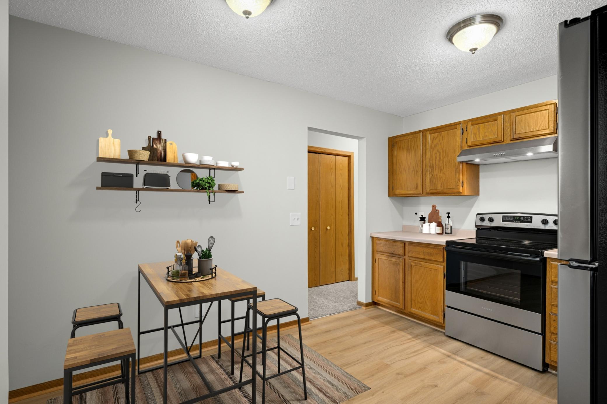 Virtually-staged kitchen
