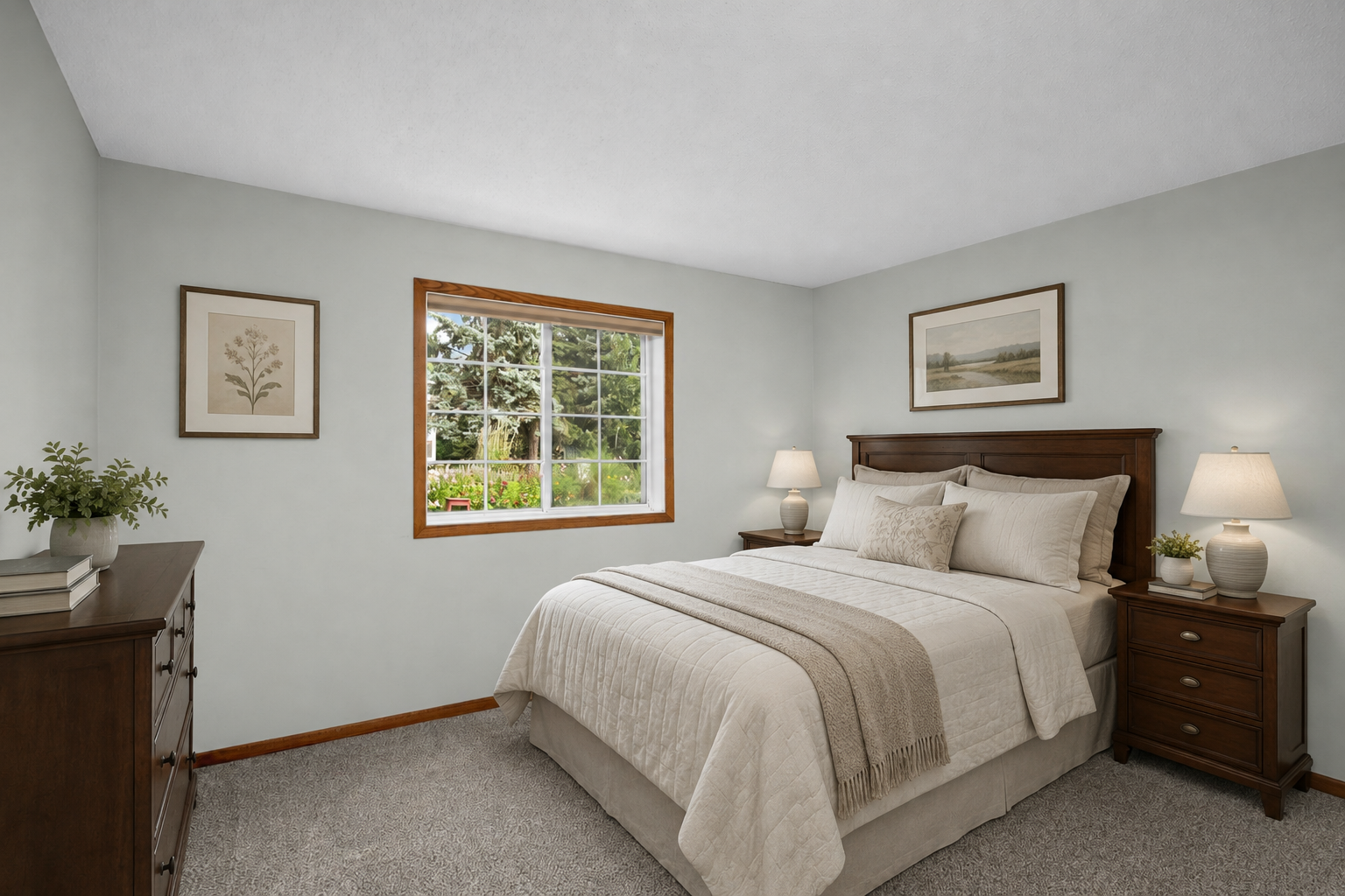 Virtually-staged Bedroom
