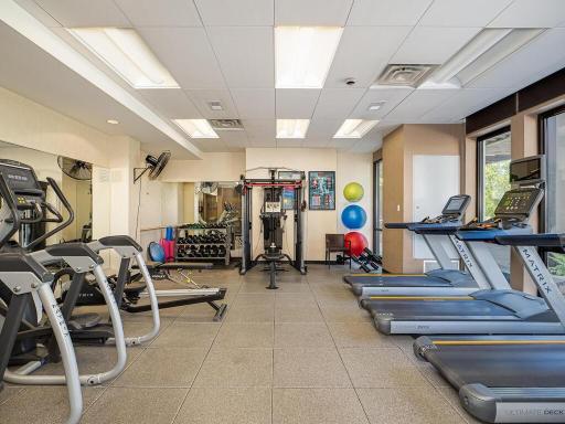 The Grand's Exercise Room offers a combination of cardio and strength training equipment.