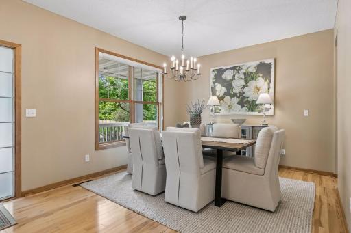Beautiful hardwood floor and formal dining room