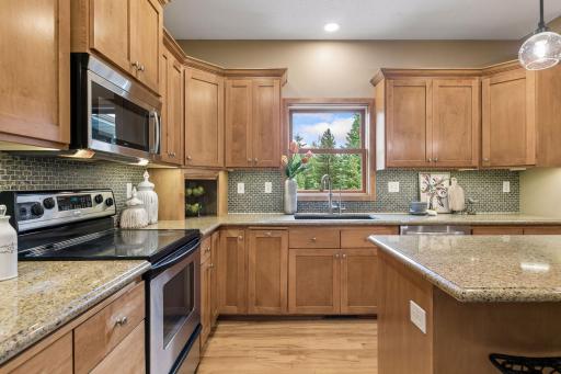 Sink looking out to expansive backyard