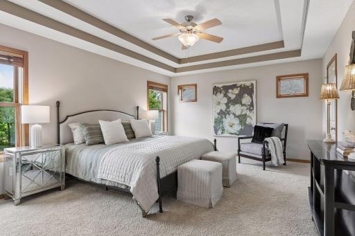 Grand owner's suite with tray ceiling