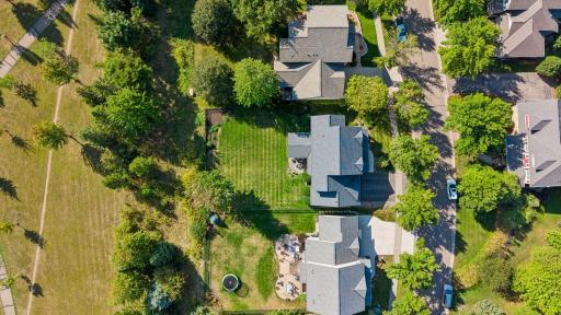 Aerial view of the yard.