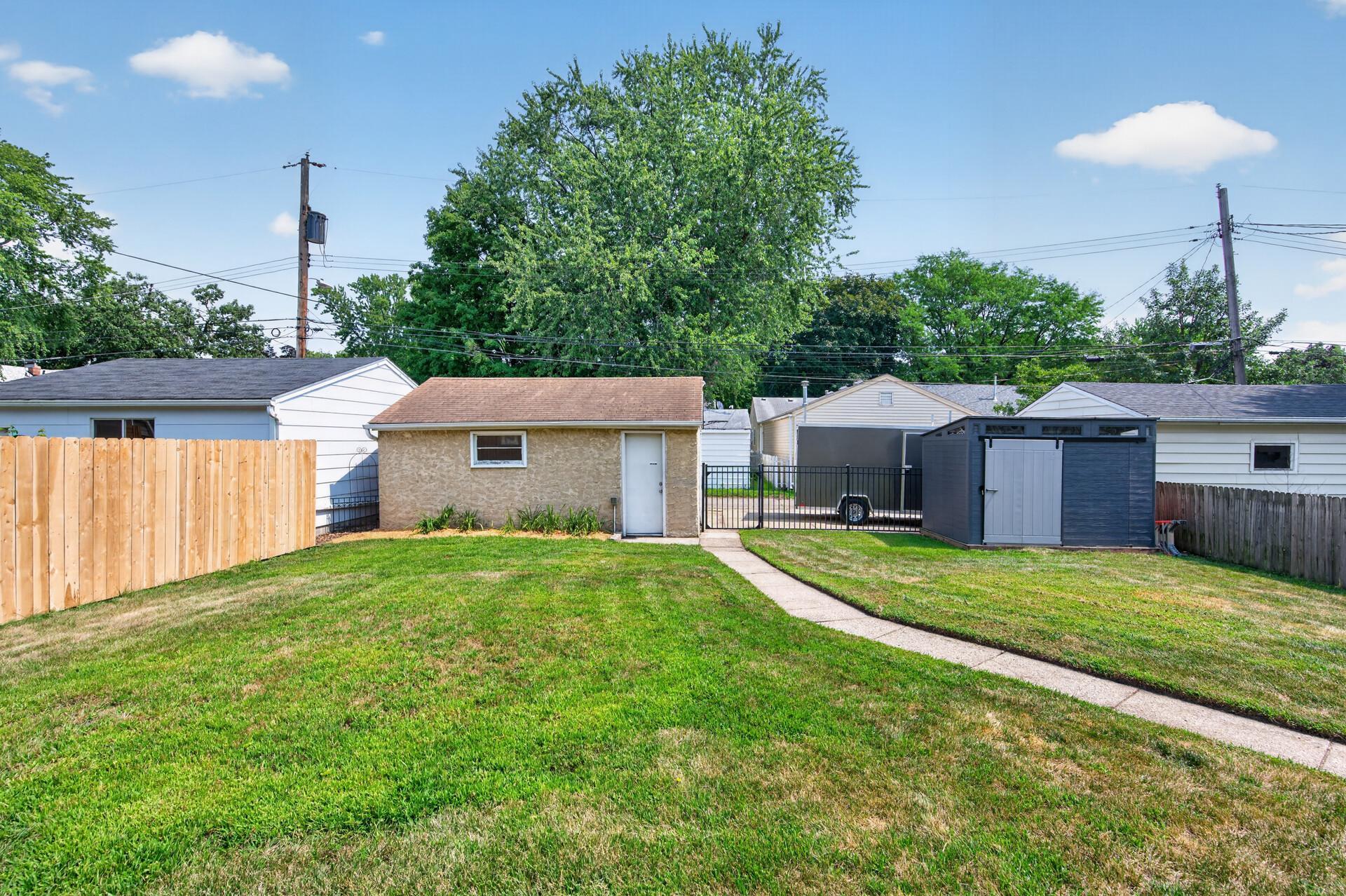 Fenced backyard