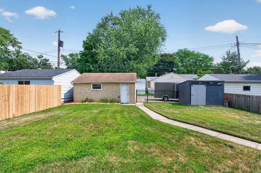 Fenced backyard