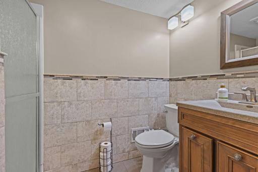 Custom tiled main floor bathroom