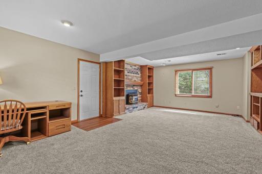Built in cabinets by gas fireplace