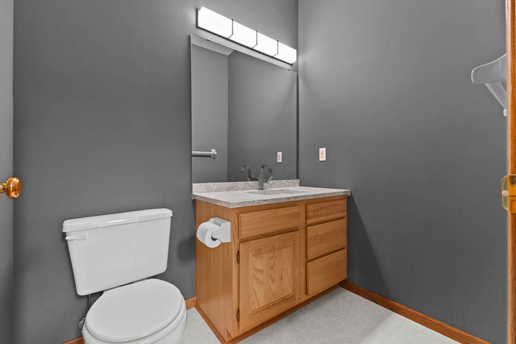 Main-level half bath.