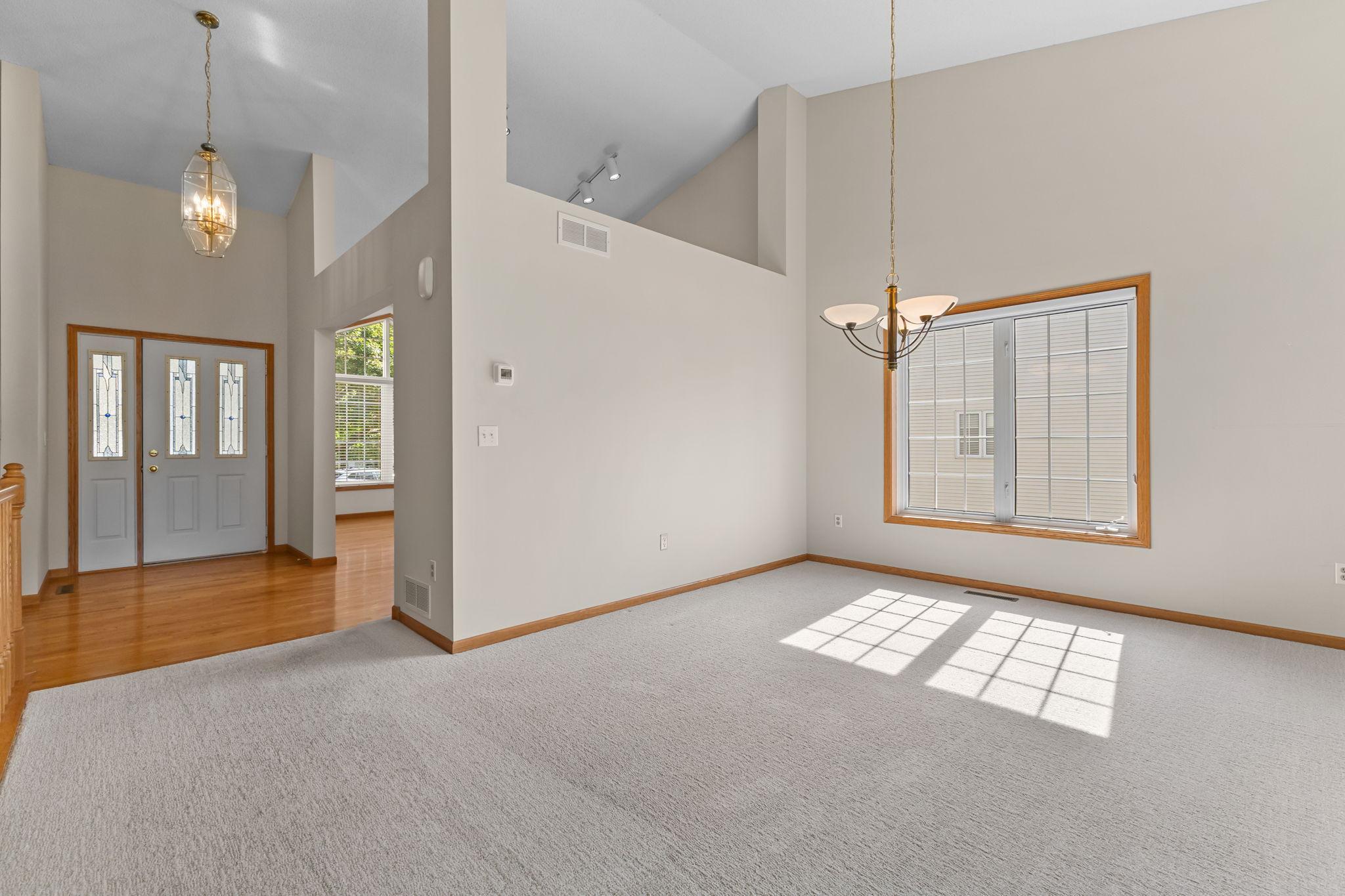Vaulted ceilings enhance the open and airy feel of the home.
