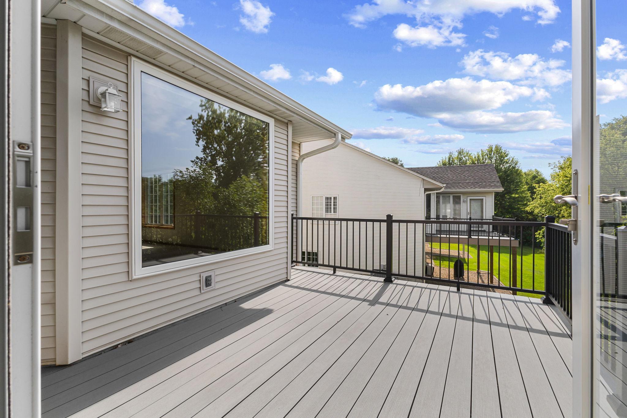 Spacious deck offers a peaceful place to relax and enjoy the outdoors.