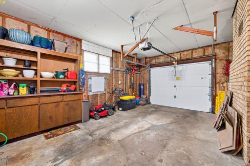 Oversized one-car garage with workshop area!