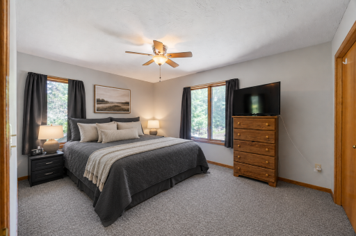Primary Bedroom - virtualy staged to showcase decor