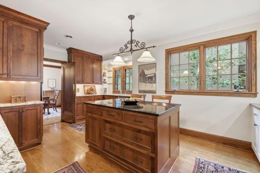 Kitchen with abundant cabinets, storage and counter tops.