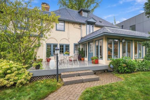 New composite low maintenance decking with back access to sunroom.