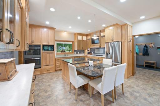 Custom ceiling height Hickory Cabinets with all the "bells and whistles"