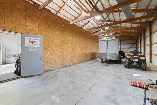 Spacious pole storage with concrete floor, 12' ceilings and 16' sliding entrance door