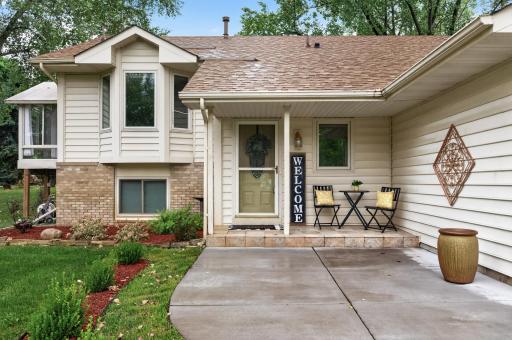 Nice front patio and covered porch welcome you home