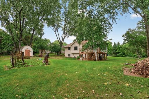 Large yard with 12ft X 8ft storage shed