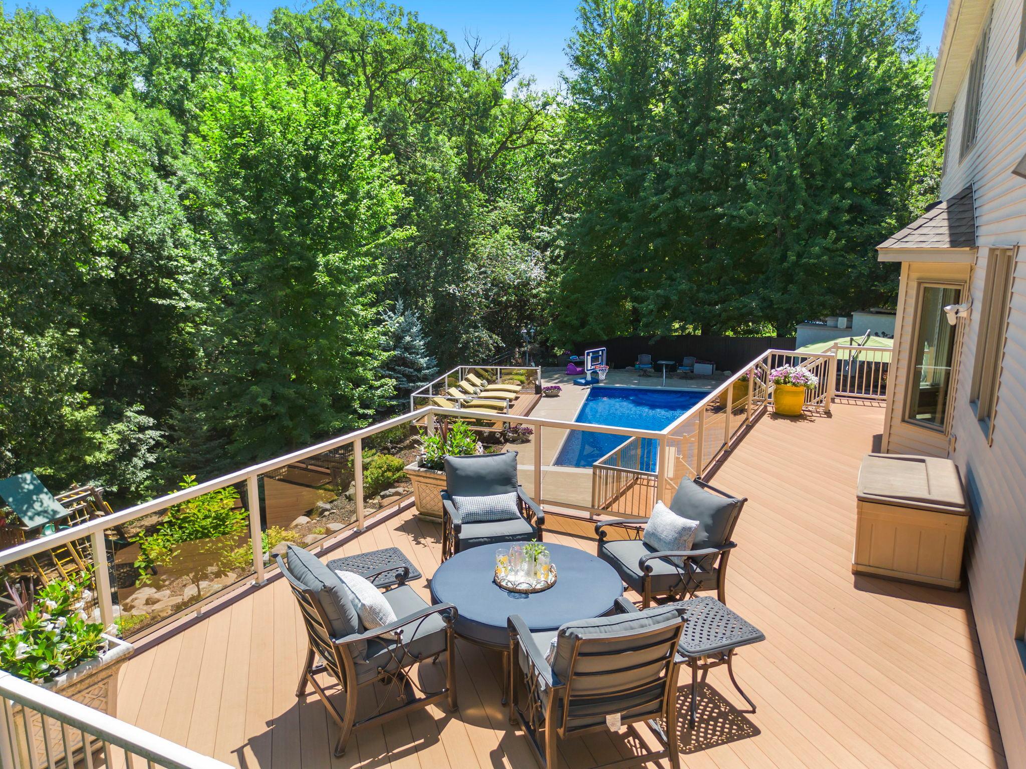 The outstanding maintenance-free deck offers beautiful views and an ideal space for outdoor entertaining.