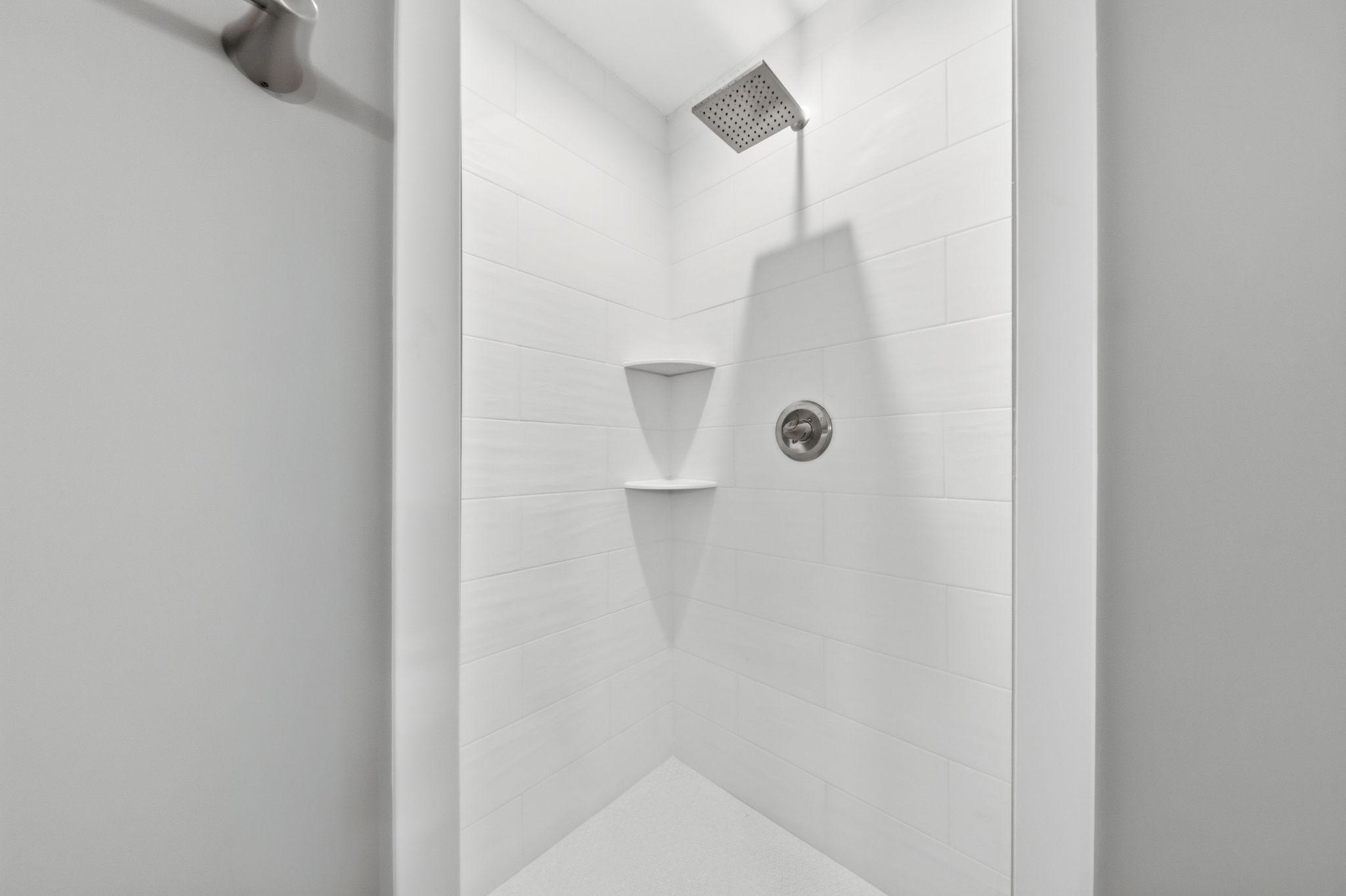 Walk in shower - upper level bathroom