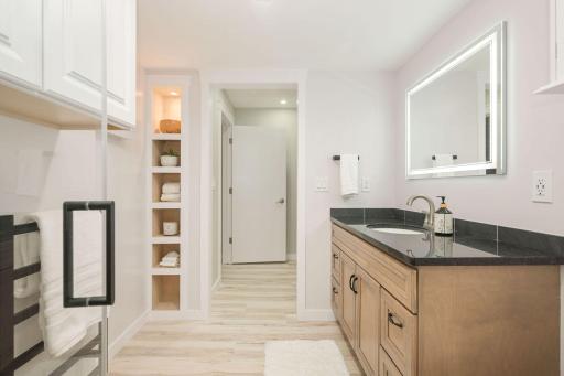 Custom shelving and towel warmers!