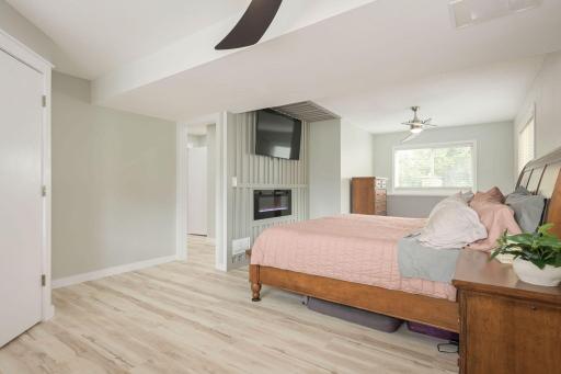 Very spacious and includes an electric fireplace!