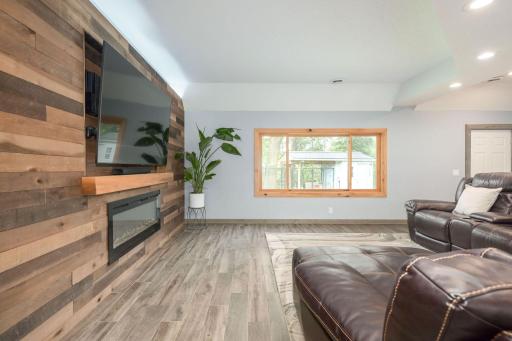 The windows offer views to the private backyard