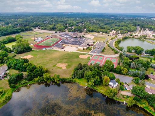 The high school is across the lake!